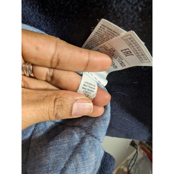 GAP Mens Navy Heather Wool Blend Peacoat Jacket Sz S Preppy Countryside Nautical - Picture 9 of 9